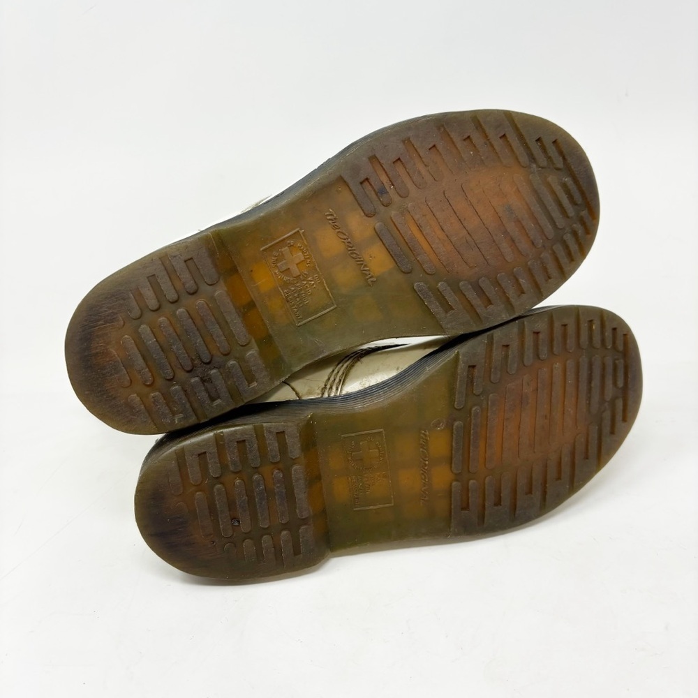 DOC MARTENS Women’s White 1460 Smooth Leather 8-Eye Boots Distressed Size W9 - Picture 11 of 13